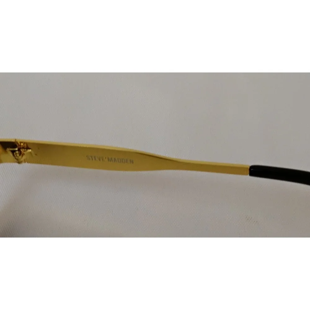 Steve Madden Mystie Sunglasses Gold Frame Gray Lens w/ Bag #Z4954